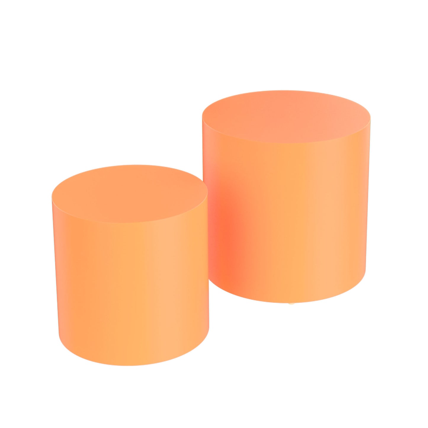 Upgrade MDF Nesting Table Set of 2: Multifunctional for Living Room, Small Space, Goods Display - Bright Orange