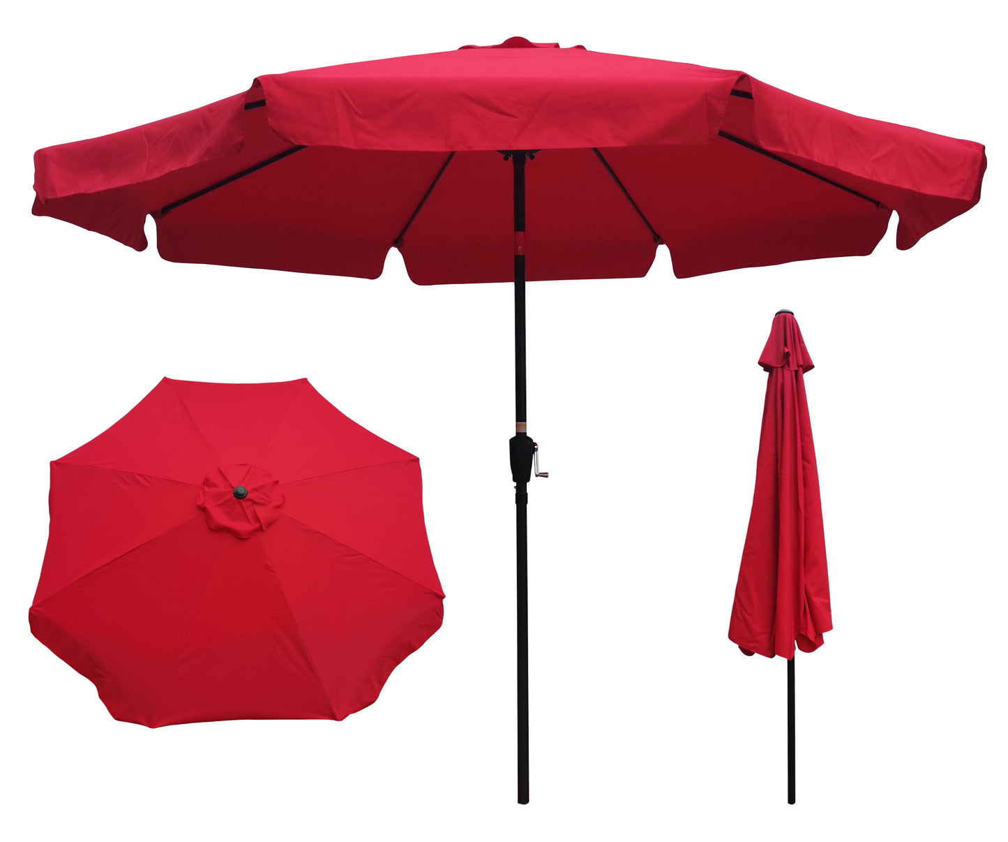 10ft Patio Umbrella Market Round Umbrella Outdoor Garden Umbrellas with Crank and Push Button Tilt - Ideal for Garden, Backyard, Pool Shade Outside - Wide Size Options, Multiple Color Choices