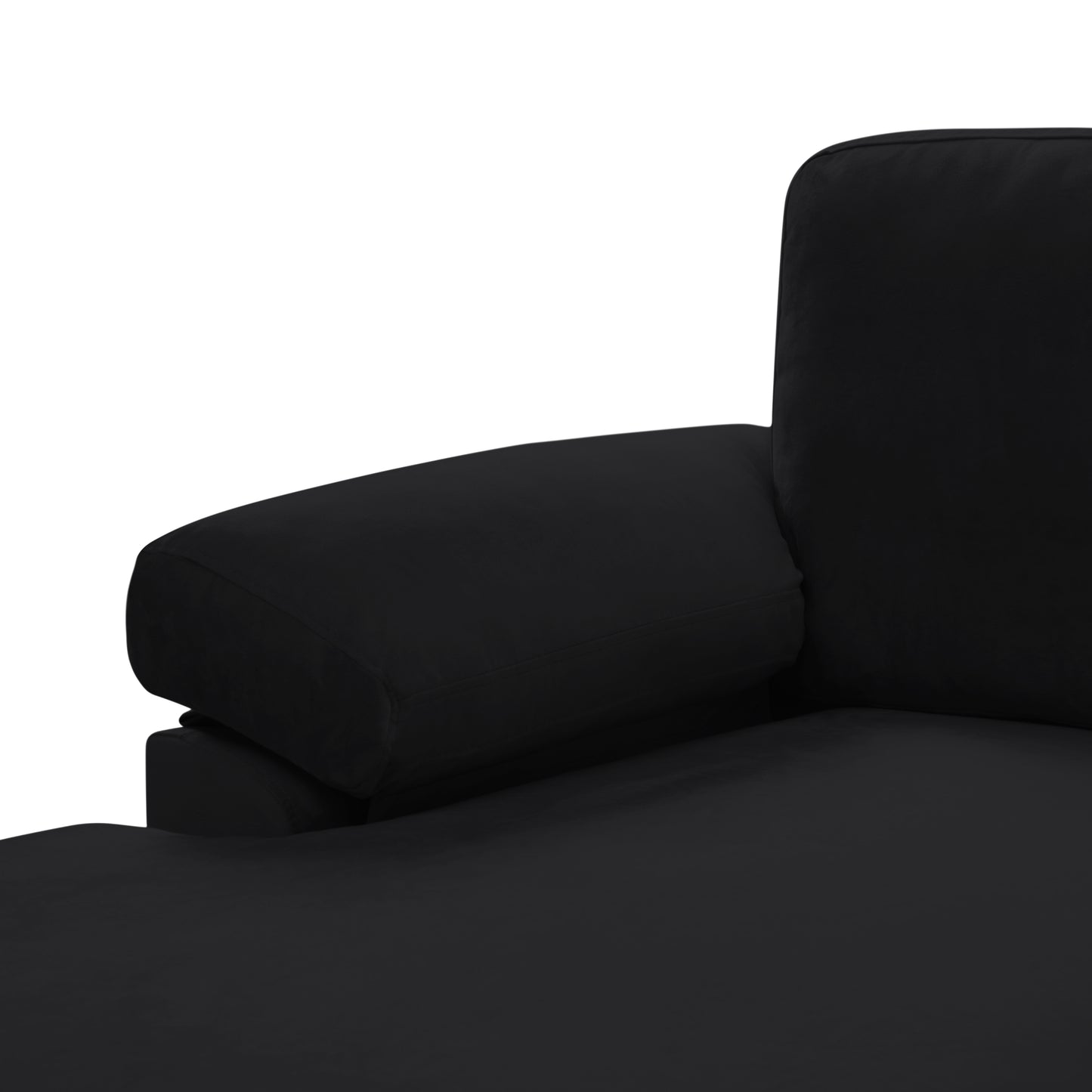 Sectional Sofa Black Velvet Left Hand Facing (Size difference, See Details in Page)