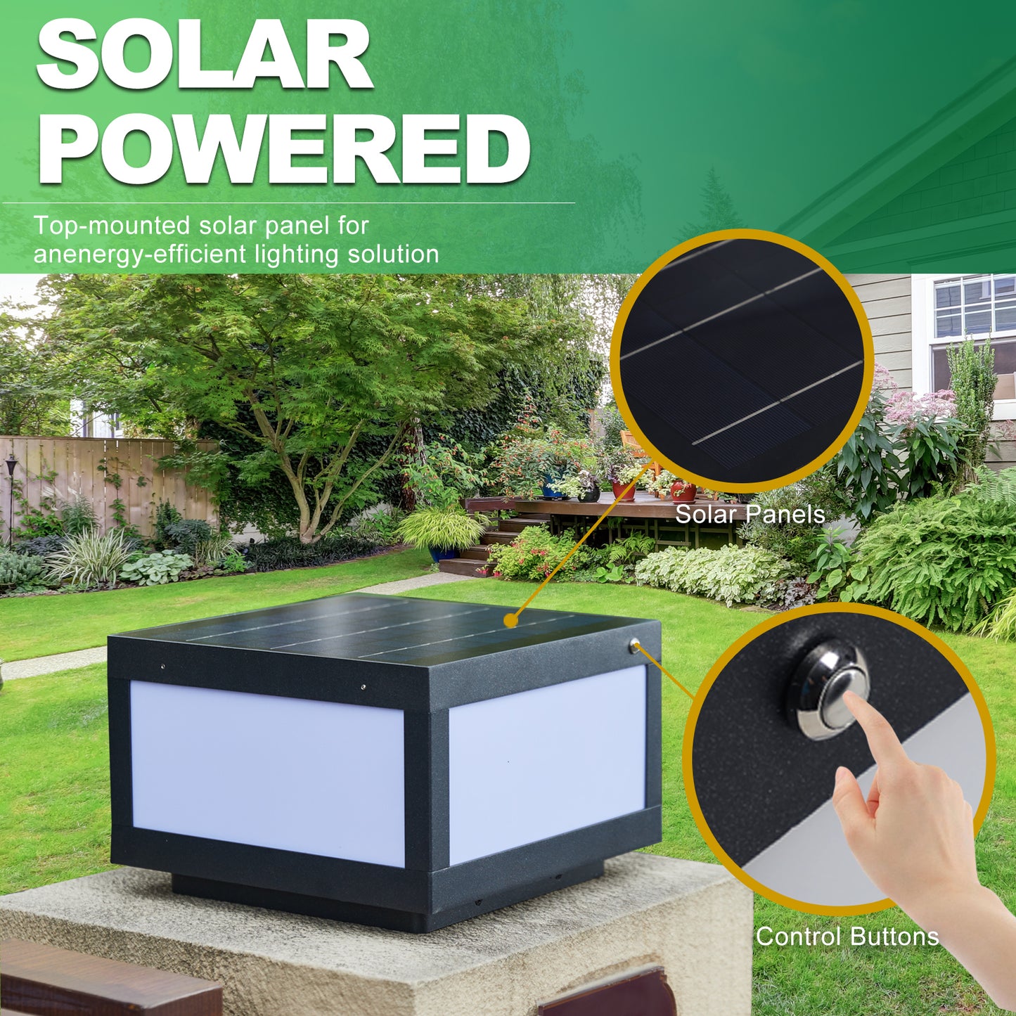 Solar Wall Lamp with Dimmable LED - Energy-Efficient Outdoor Lighting Solution | Adjustable Brightness | Waterproof | Dusk-to-Dawn Sensor | Easy Installation | Sleek Design | Black | Compact Size