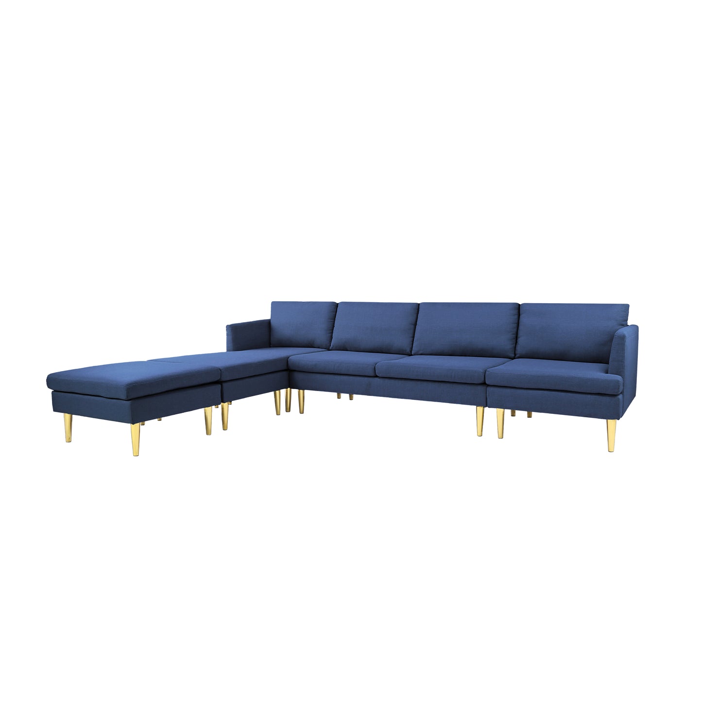 Modern Convertible Sectional Sofa Blue Polyester - Versatile and Stylish Furniture for Your Living Space