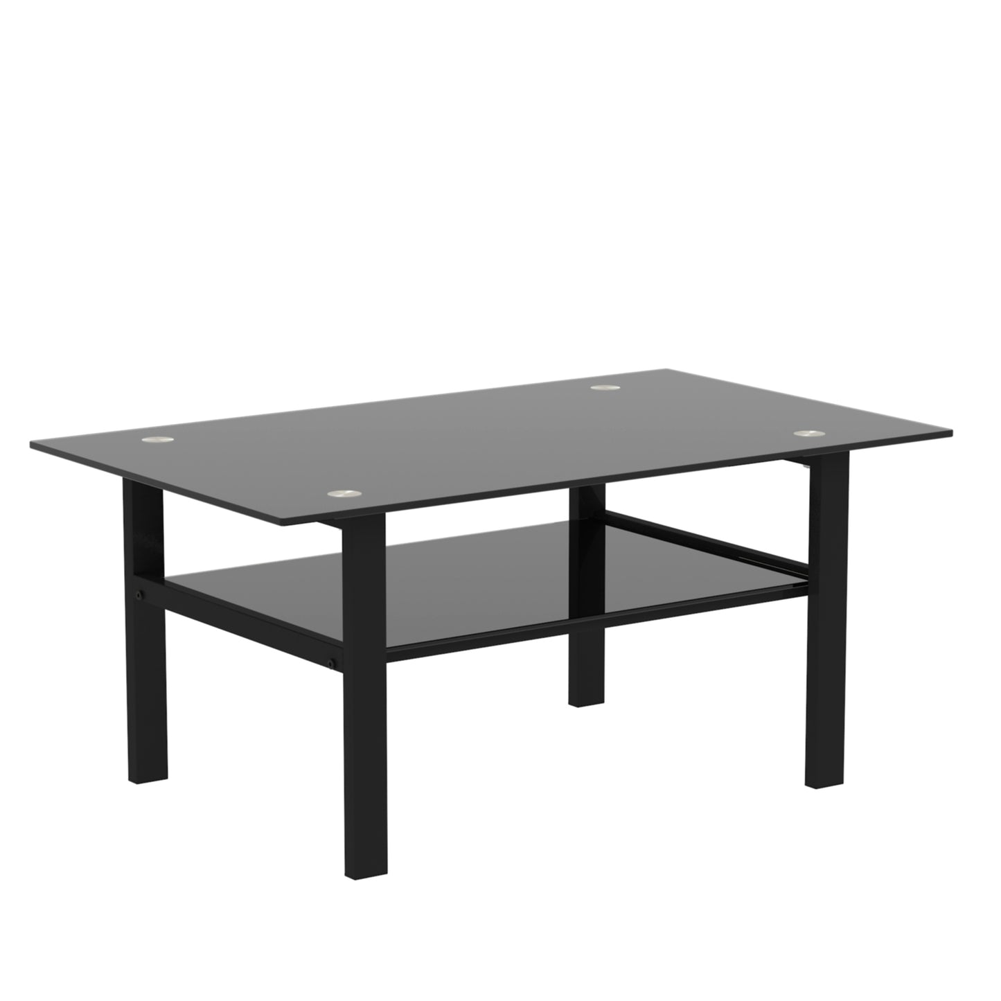 Black Glass Coffee Table - Modern and Simple Living Room Side Table - Sleek and Stylish Design - Available in Black - Perfect for Contemporary Décor - Size Options Available