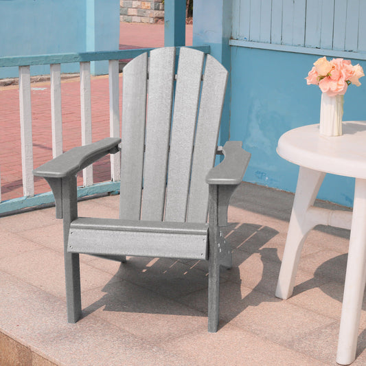 Adirondack Chair Holder: Weather Resistant HDPE Patio Chairs for Outdoor Spaces - Gray