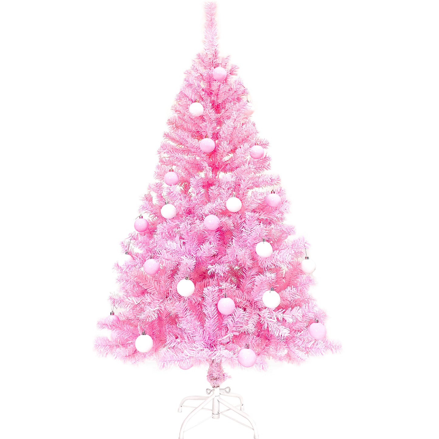 Pre-lit Artificial Christmas 2-Piece Set: 5FT Pink Tree & 6ft Garland - Xmas Decor with Sparkling Lights & Festive Ambience