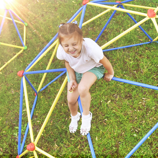 Kids Climbing Dome Jungle Gym - 10 ft Geometric Playground Dome Climber Play Center: Rust & UV Resistant Steel, Supports 1000 LBS