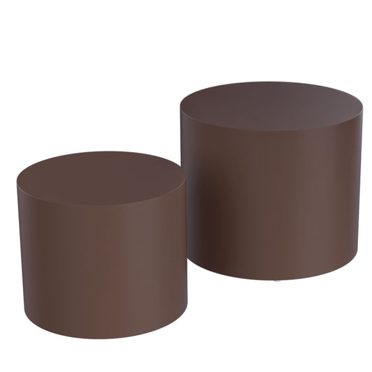 MDF Nesting Table Set of 2: Space-Saving Furniture, Stylish Design, Perfect for Small Spaces, 2 Sizes for Versatile Use, Easy to Assemble, Brown Finish