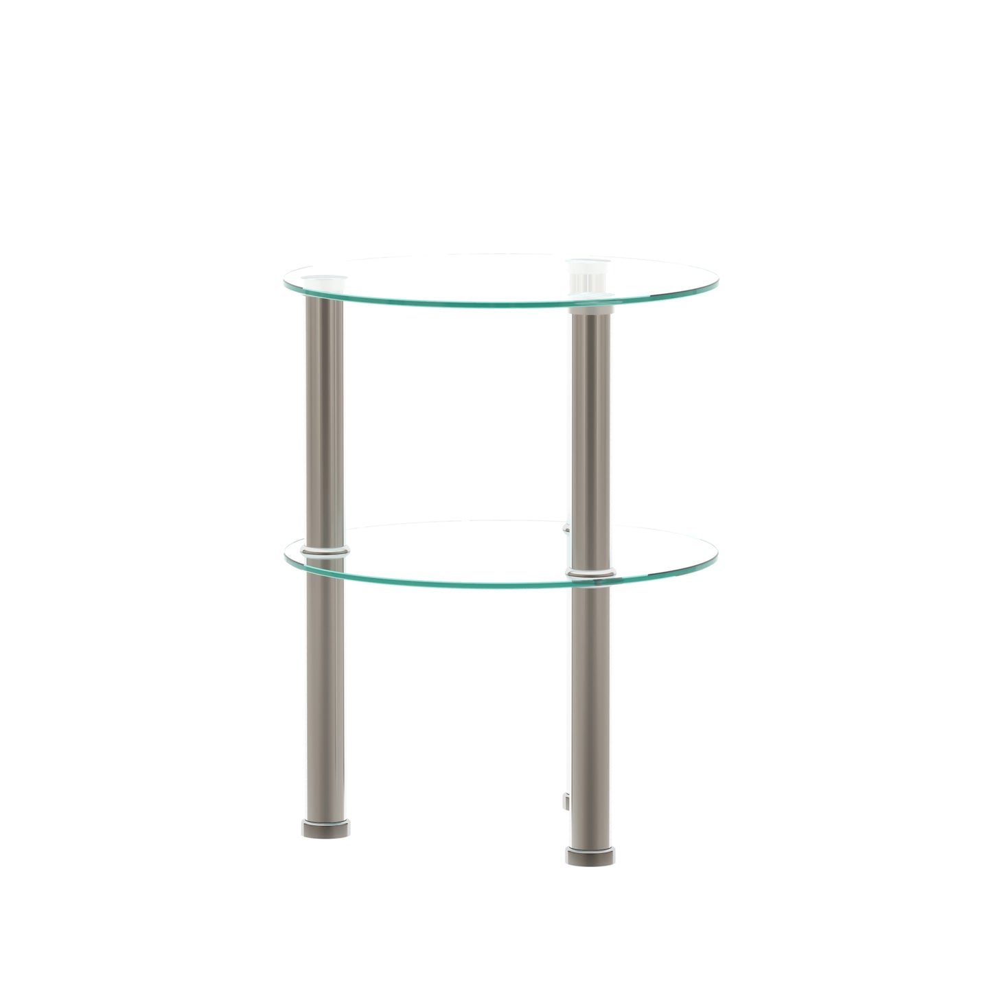 2-Layer Tempered Glass End Table for Bedroom Living Room Office - Round Coffee Table with Sleek Design and Sturdy Construction - Available in Various Sizes and Colors