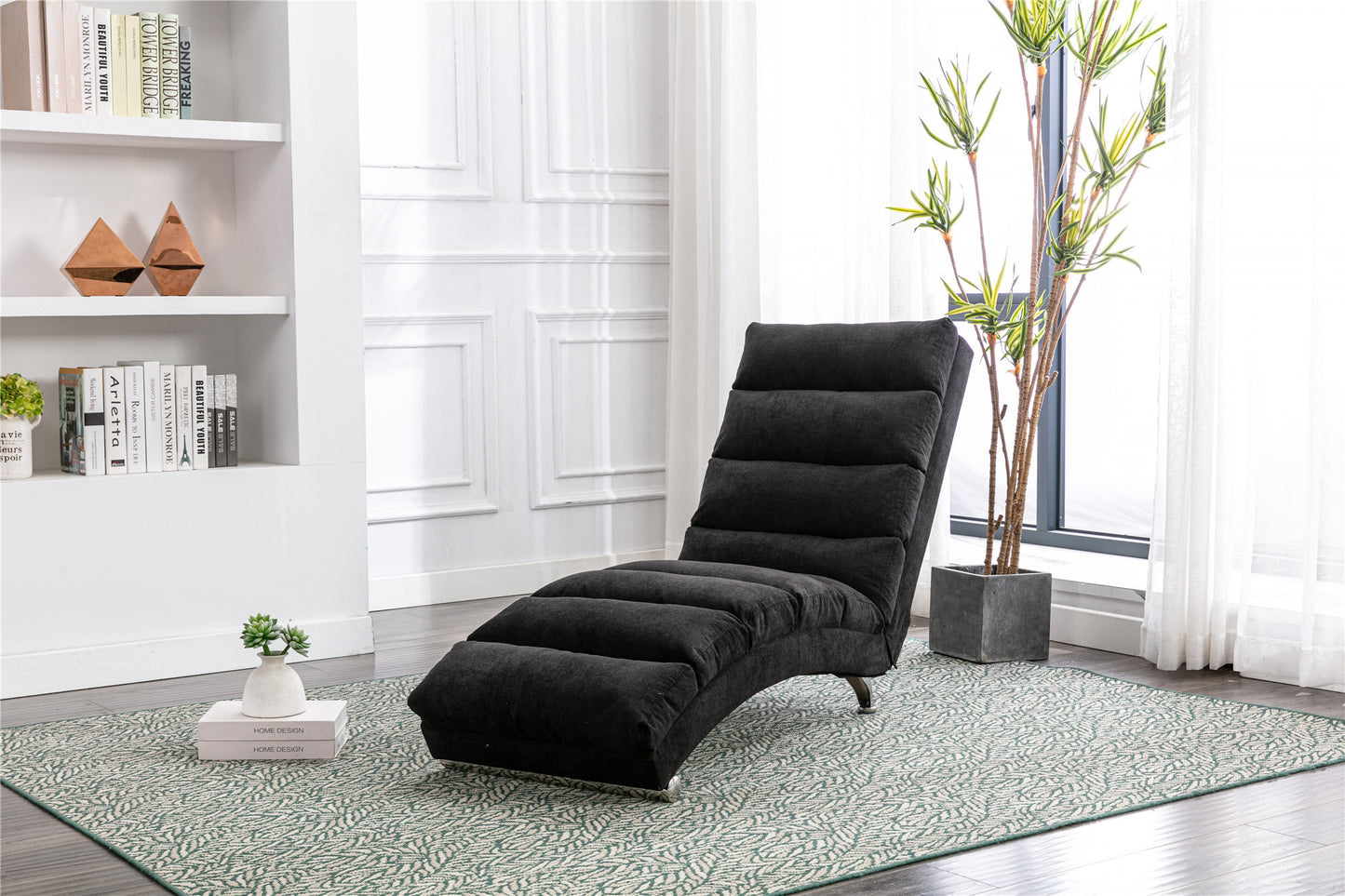 Linen Chaise Lounge Indoor Chair: Modern Long Lounger for Office or Living Room - COOLMORE.