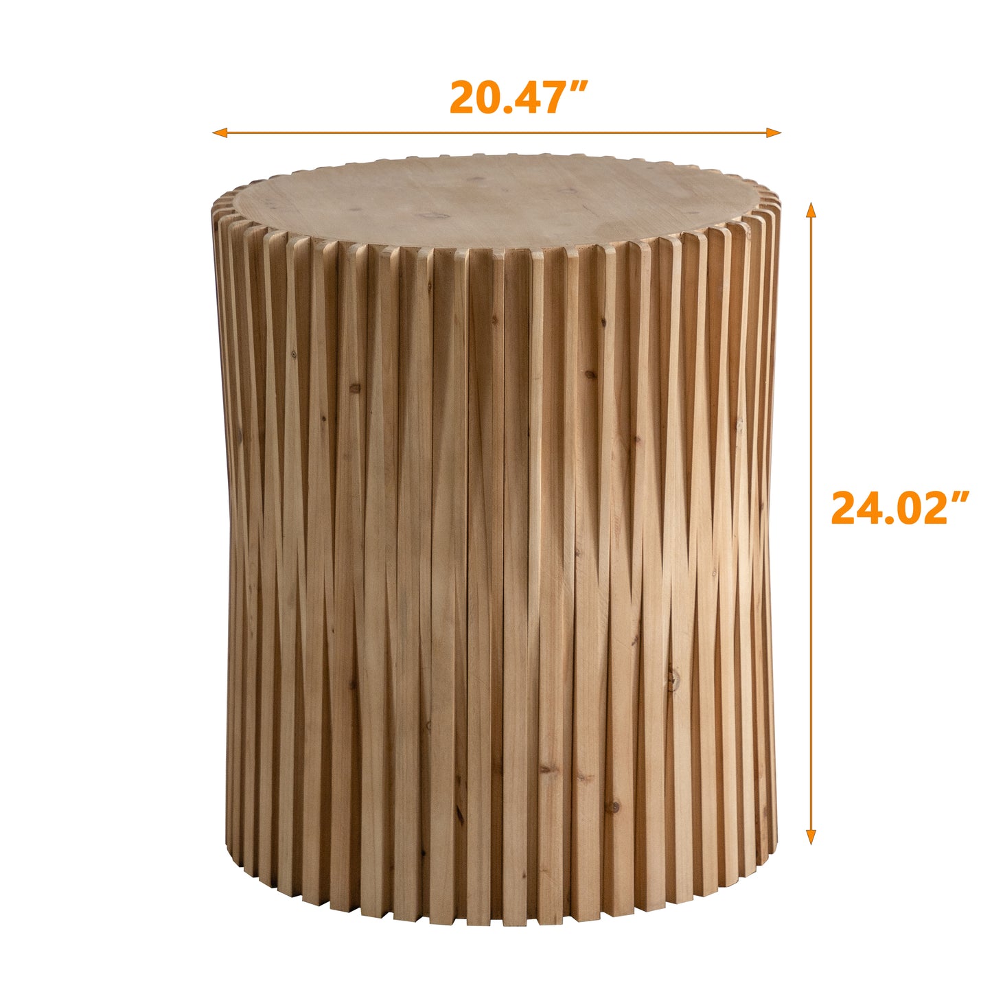 Retro Fashion Style Cylindrical Coffee Table with Vertical Texture Relief Design: Perfect for Living Room, Office, and Dining Room Décor - Available in Various Colors and Sizes!