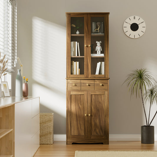 3-Tier Home Office Bookshelf | Large Storage Shelves | Modern Display Cabinet | Natural Wood Bookcase - MDF | Size: Large | Color: Natural Wood