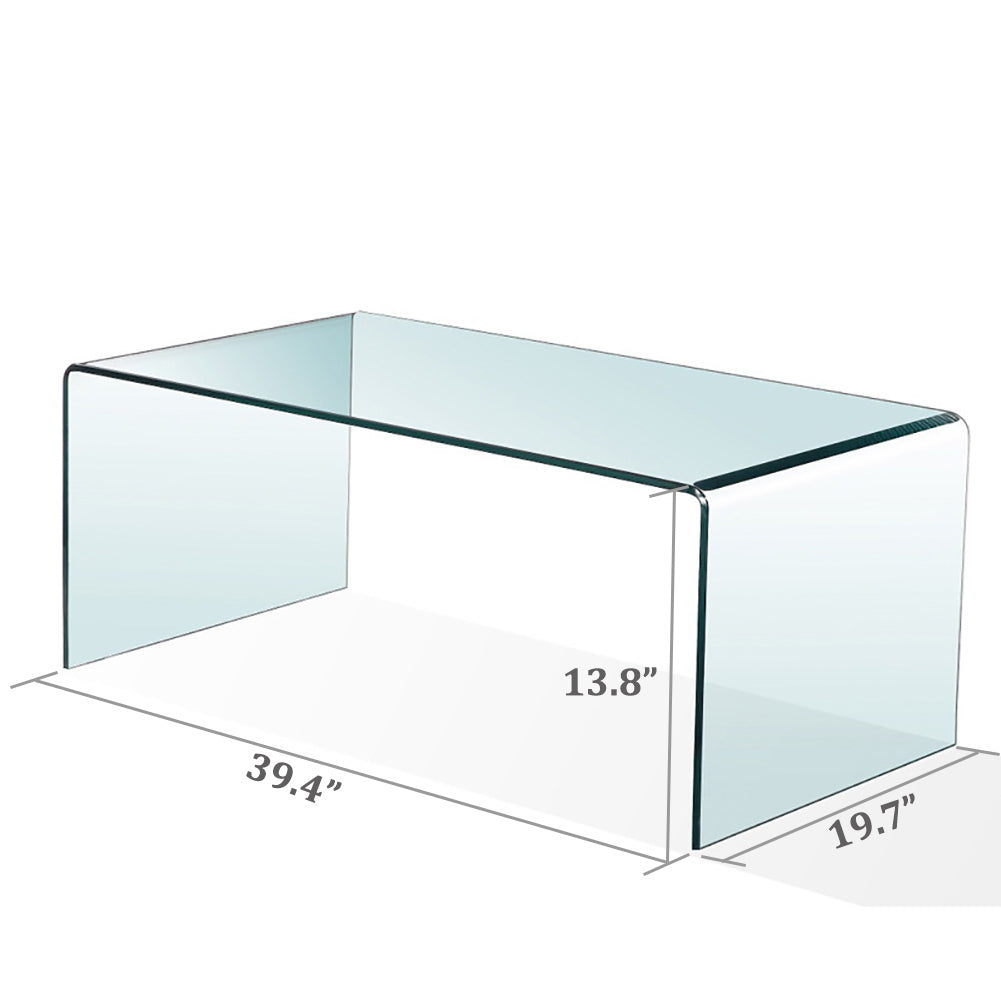 Tempered Clear Glass Coffee Table: Sleek Living Room Accent with Timeless Appeal