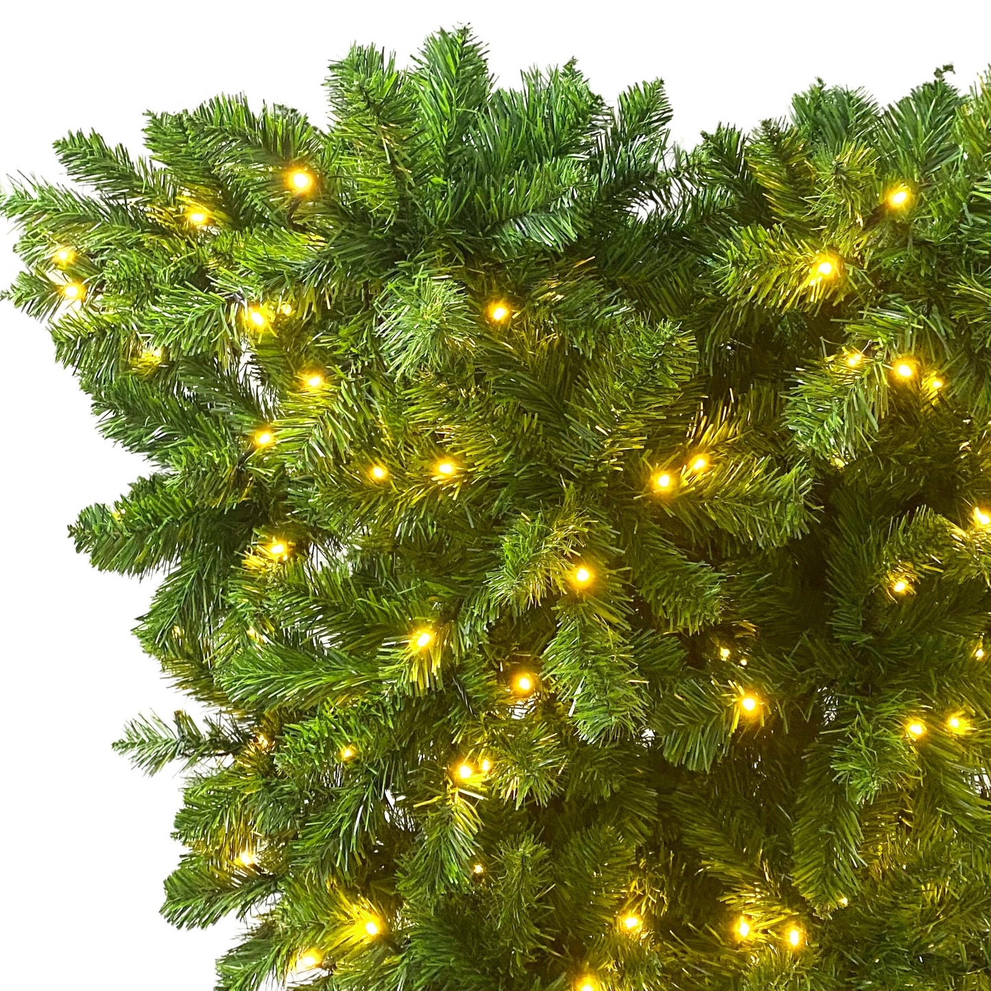 Upside Down Green Christmas Tree, 6ft w/1,000 Lush Branch Tips, 360 LED Lights X-mas - LED Warm White Lights, Reinforced Metal Base & Easy Assembly