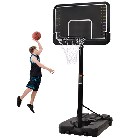 Portable Basketball Hoop & Goal with Vertical Jump Measurement, Outdoor Basketball System for Youth & Adults, 6.6-10ft Height Adjustment, Durable Construction, Easy Assembly, Black