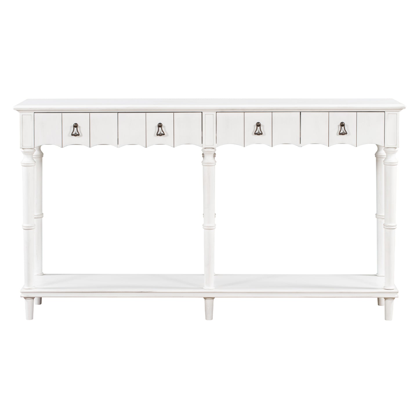 U-Style Console Table with 4 Front-Facing Storage Drawers and 1 Shelf – Ideal for Hallway, Living Room, or Bedroom – Classic Design with Ample Storage Space – Available in Various Colors and Sizes