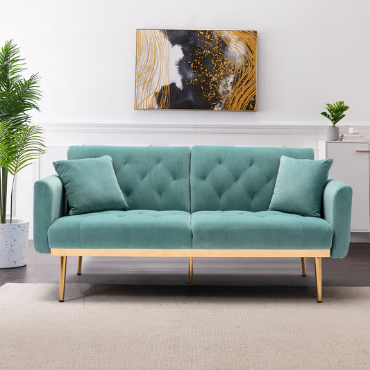 COOLMORE Velvet Sofa: Accent Loveseat with Rose Gold Metal Feet - Stylish and Luxurious Furniture for Any Space