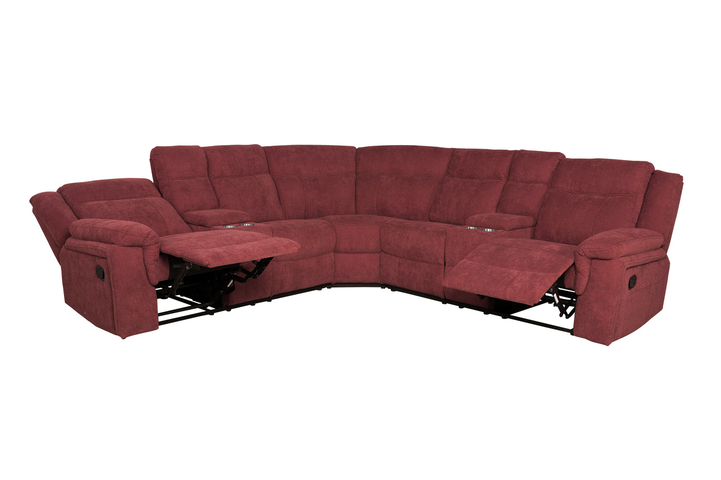 Mannual Motion Sofa in Red Fabric - Adjustable, Comfortable, and Stylish Furniture in Various Sizes (W223S00244, W223S00011)