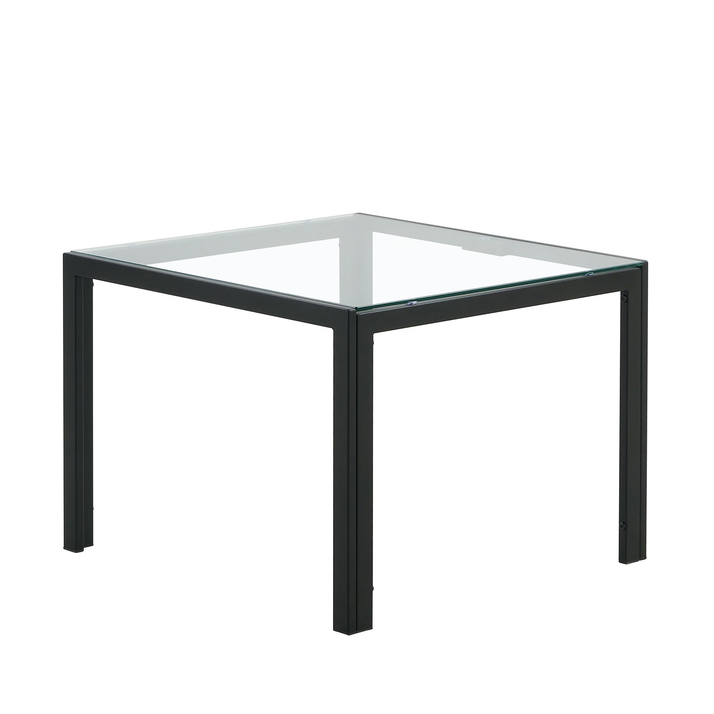 Nesting Coffee Table Set of 2, Square Modern Stacking Table with Tempered Glass Finish for Living Room, Transparent - Sleek and Space-Saving Furniture with Contemporary Design.