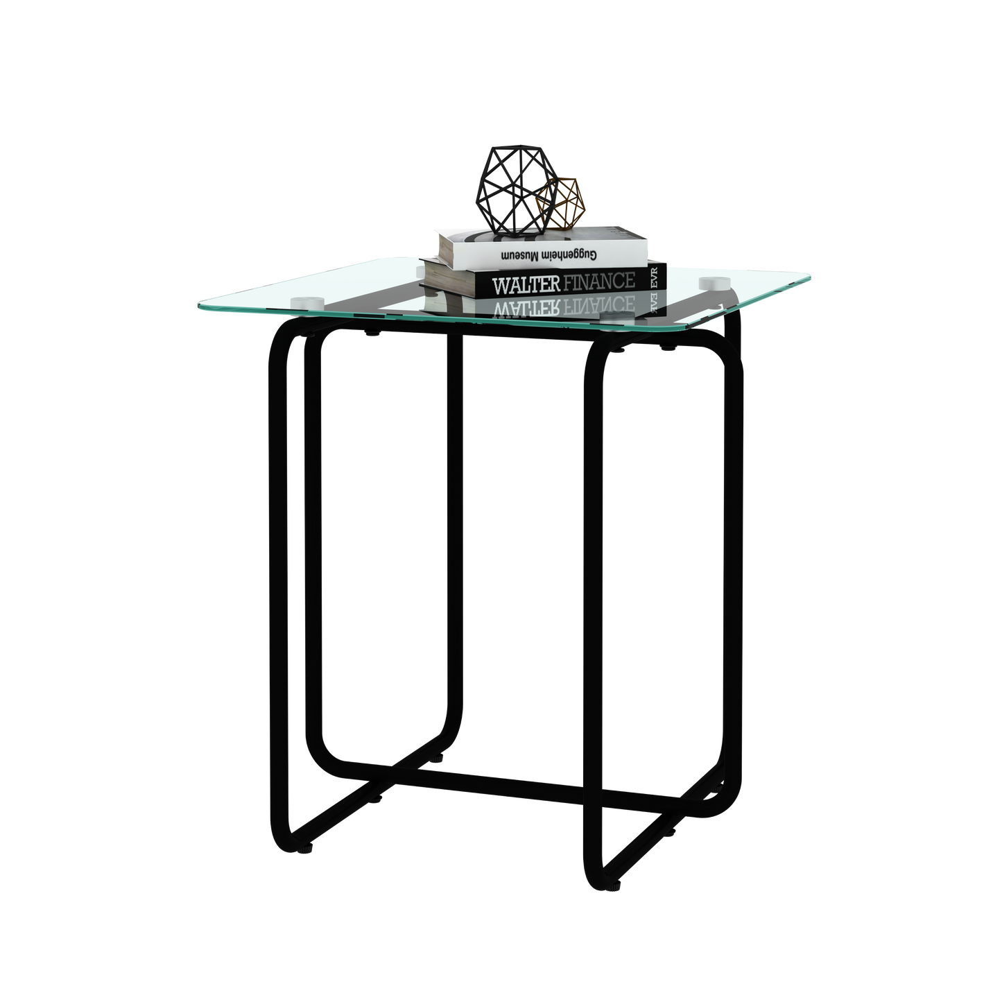 Modern Tempered Glass Coffee Table End Table Side Table for Living Room, Bedroom - Transparent, Sleek Design, Sturdy Construction, Versatile Size