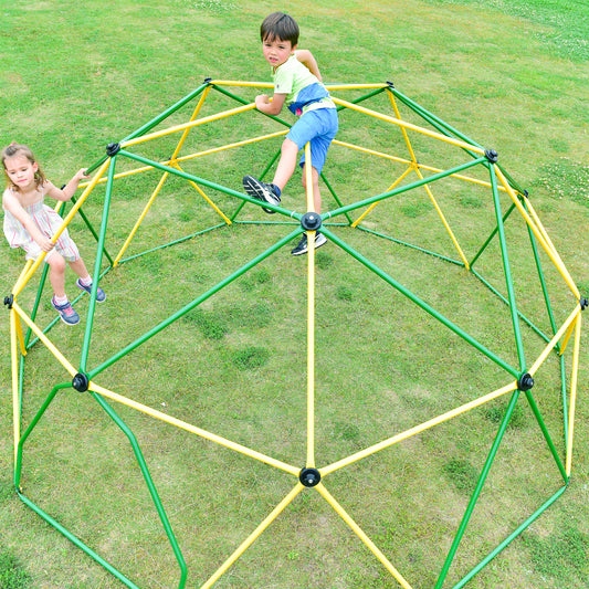 Kids Climbing Dome Tower - 12 ft Jungle Gym Geometric Playground Dome Climber Monkey Bars Play Center, Rust & UV Resistant Steel Supporting 1000 LBS