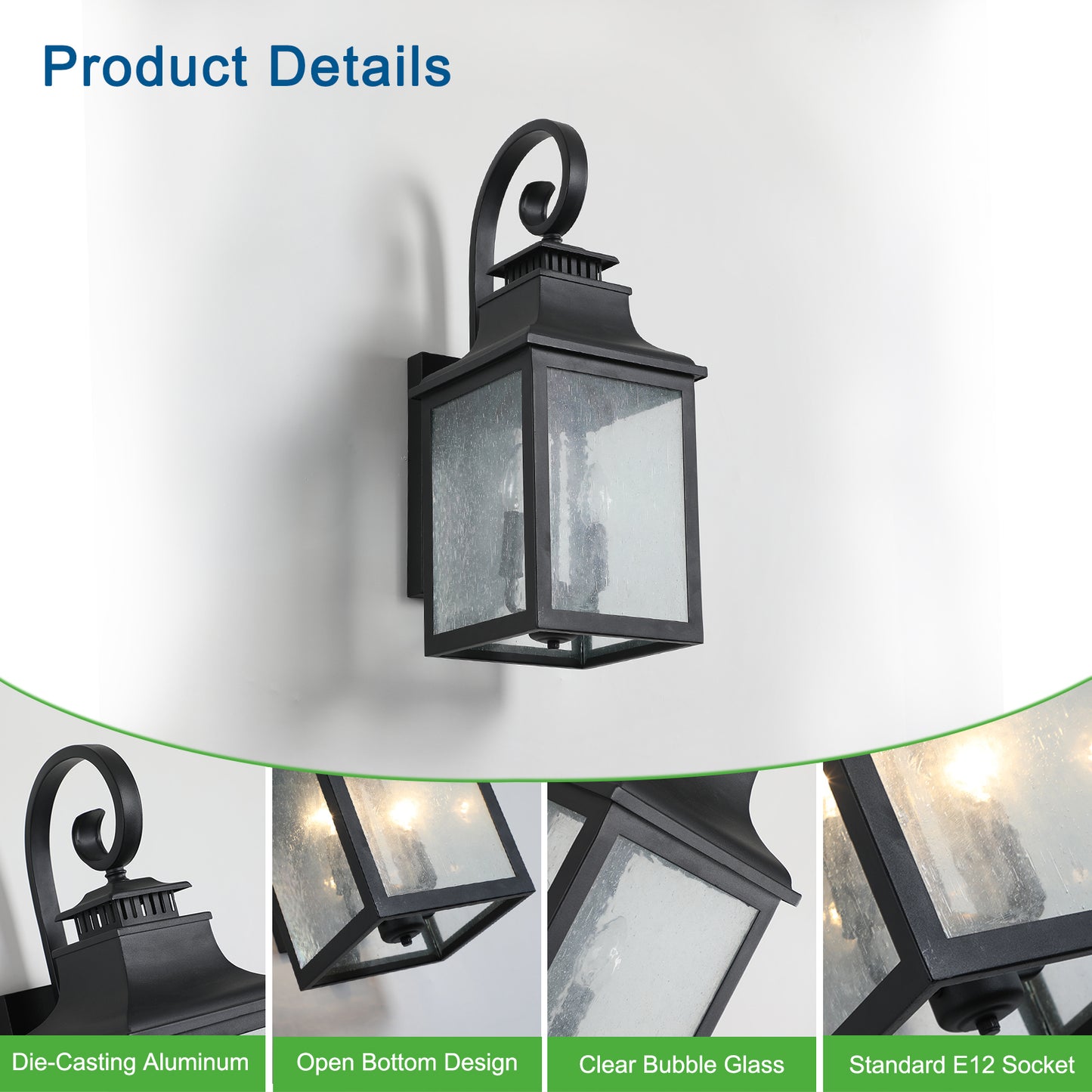 Large Outdoor Wall Lamps With Glass - Stylish and Durable Lighting Fixtures for Exterior Spaces - Enhance Your Outdoor Décor with Elegant Glass Wall Lamps in Various Sizes and Colors