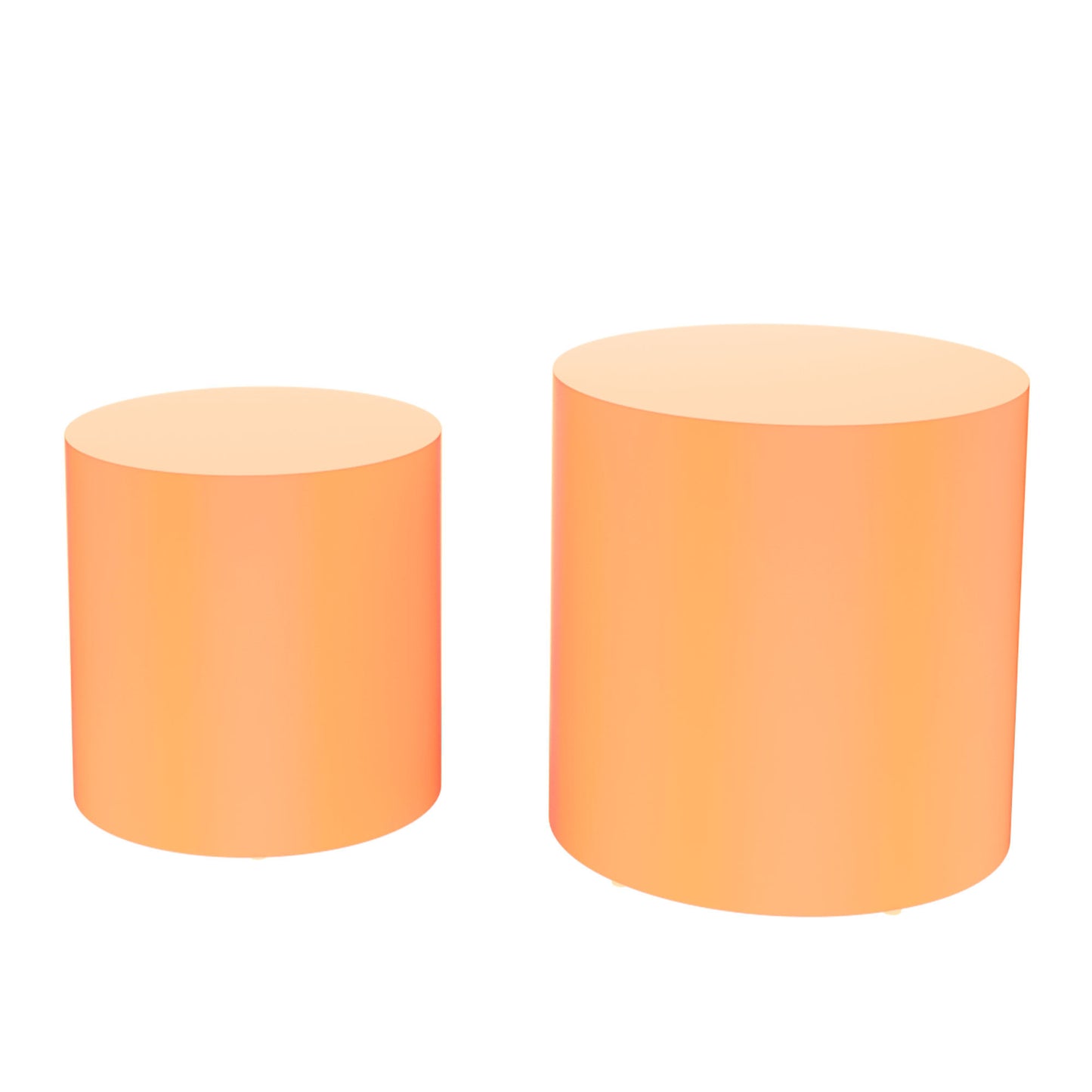 Upgrade MDF Nesting Table Set of 2: Multifunctional for Living Room, Small Space, Goods Display - Bright Orange