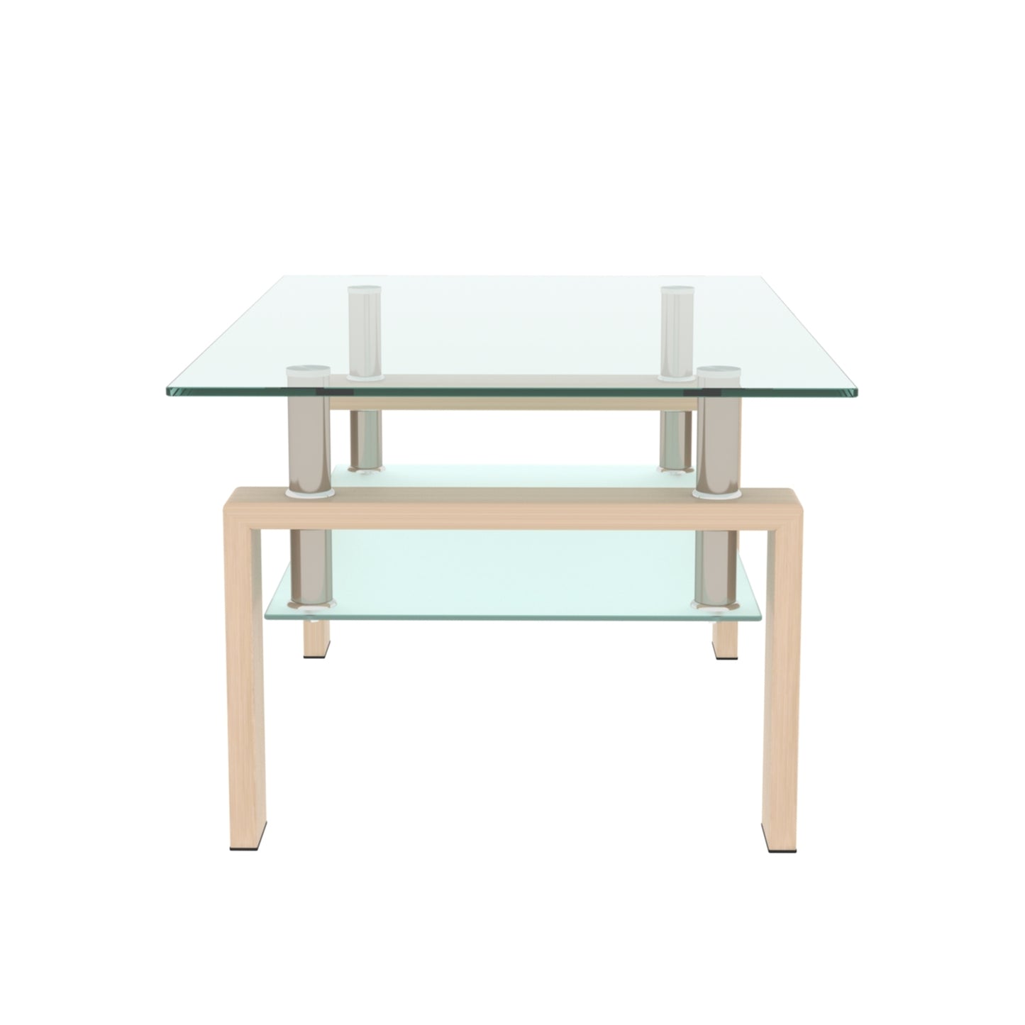 Rectangle Glass Coffee Table - Clear Modern Side Center Tables for Living Room Furniture - Sleek Design, Versatile Size