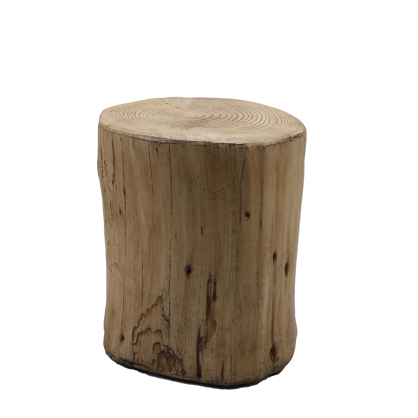 Outdoor Faux Wood Stump Side Table - Coffee Table, End Table, Accent Table - Round, Light Brown - Stylish and Durable for Outdoor Spaces