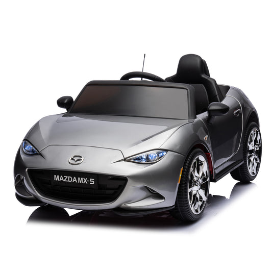 Licensed MAZDA MX-5 RF 12V Kids Ride On Car - Remote Control, Three Speeds, Power Display, USB, MP3, Bluetooth, LED Light, Safety Belt, Painting - Red