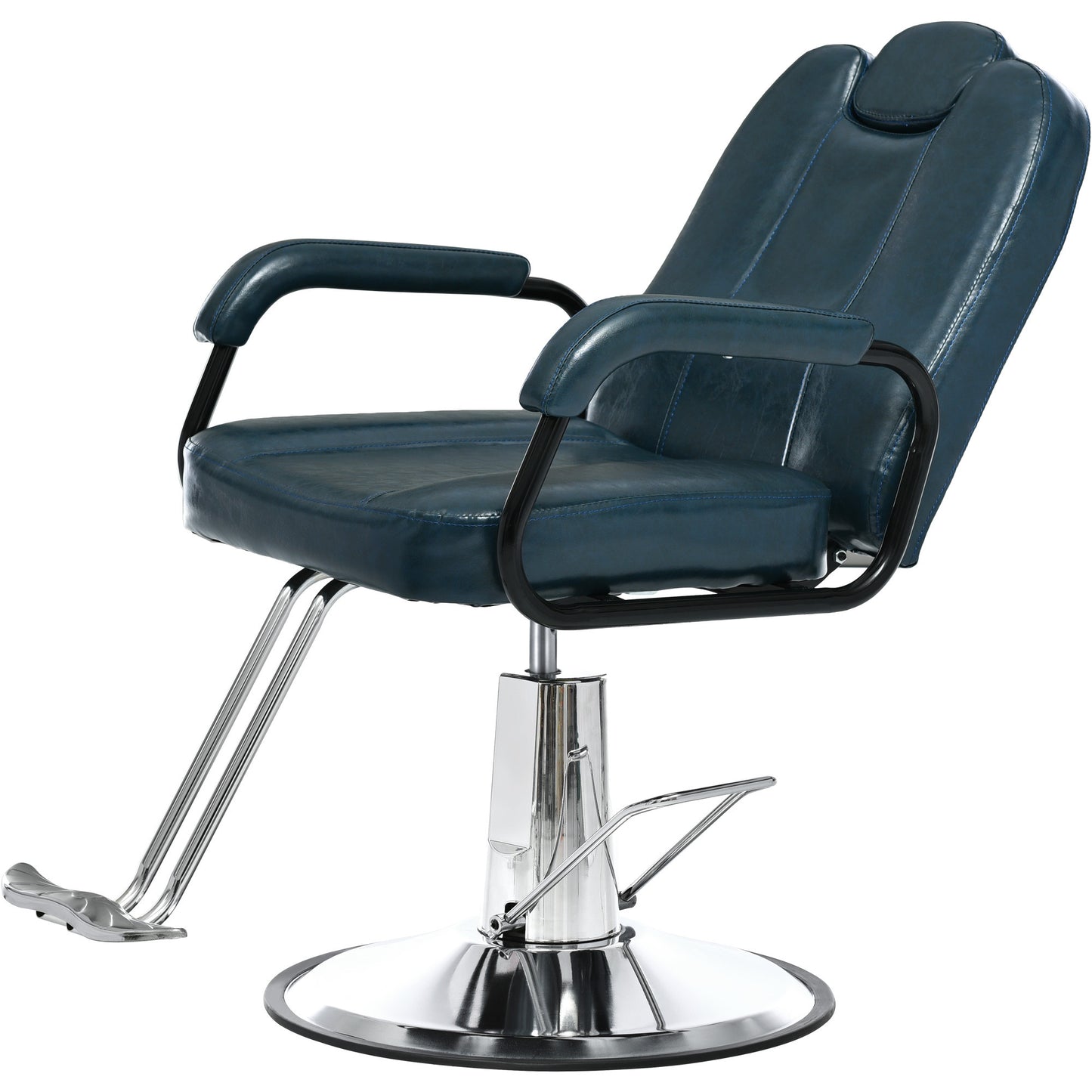 Deluxe Reclining Barber Chair: Heavy-Duty Pump for Beauty Salon, Tattoo, Spa Equipment - Comfortable, Adjustable, Stylish, Black, Large Size