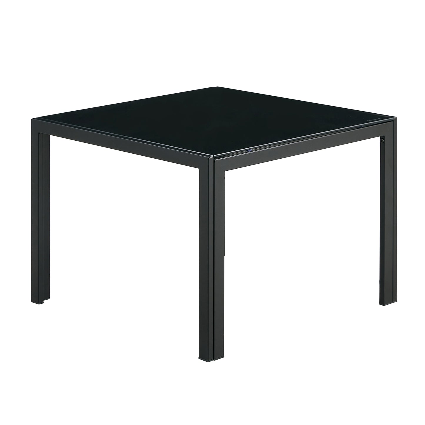 Nesting Coffee Table Set of 2, Square Modern Stacking Table with Tempered Glass Finish, Ideal for Living Room Décor, Black