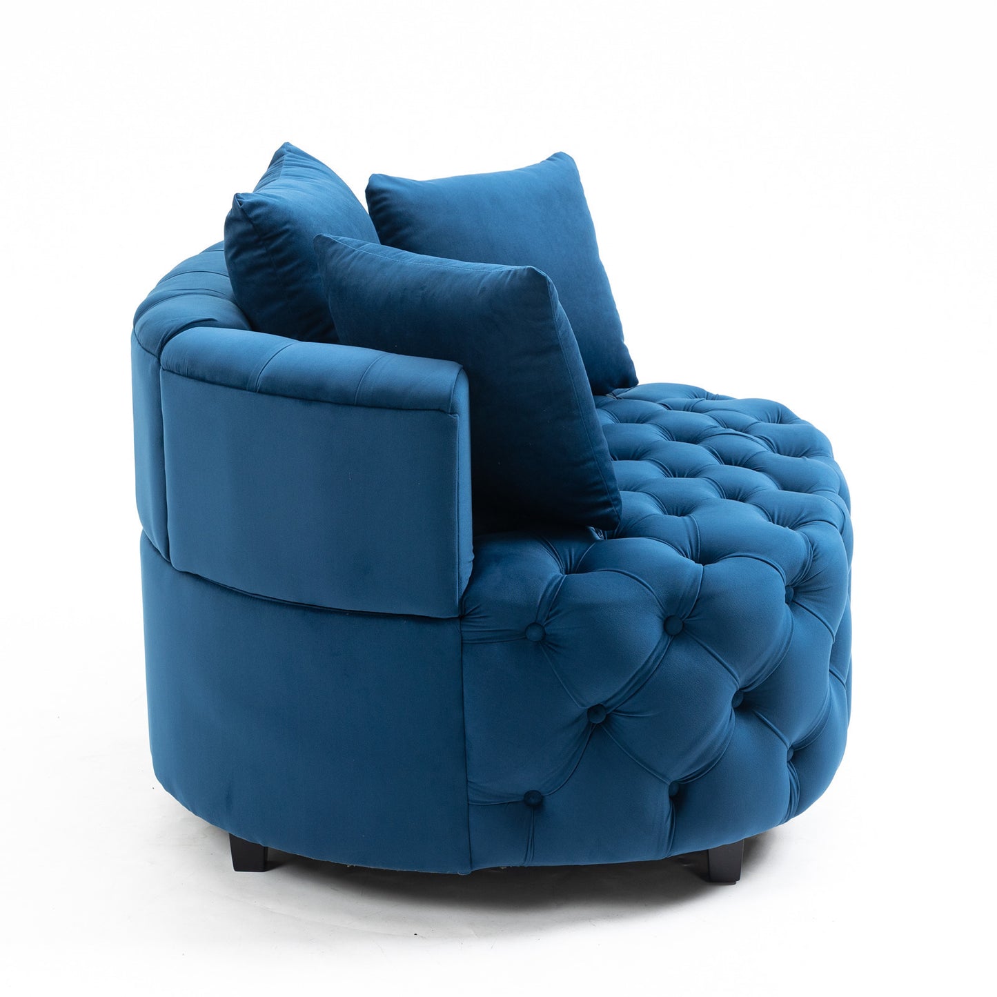 Classical Barrel Chair for Living Room: Modern Leisure Sofa Chair (Blue)