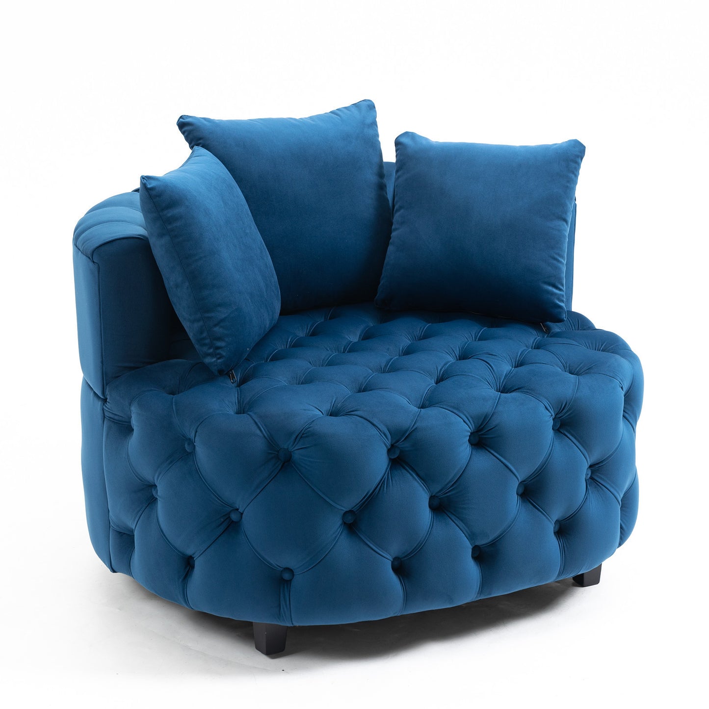 Classical Barrel Chair for Living Room: Modern Leisure Sofa Chair (Blue)