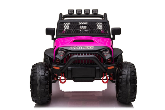 24V JEEP Double Drive Children Ride-on Car | Parent Remote Control, Electron Assisted Steering Wheel, Foot Pedal, LED Lights, Music Board with USB/Bluetooth/MP3/Volum | 200W*2 12V9AH*2 Battery