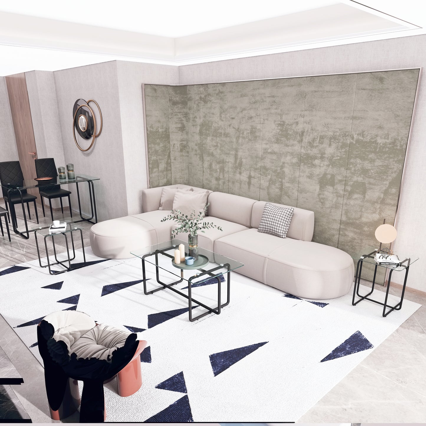 Modern Tempered Glass Coffee Table End Table Side Table for Living Room, Bedroom - Transparent, Sleek Design, Sturdy Construction, Versatile Size