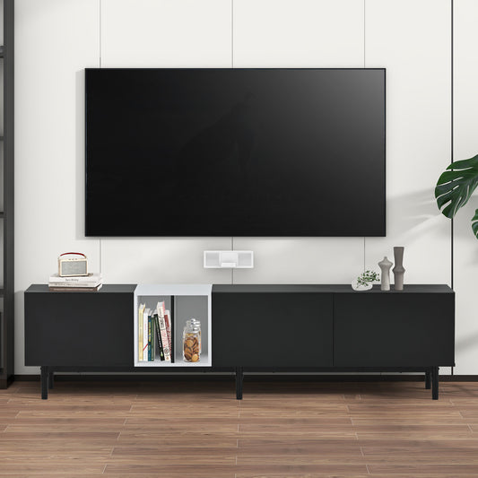 Modern TV Stand for 80'' TV with 3 Doors, Media Console Table, Entertainment Center with Large Storage Cabinet - Ideal for Living Room or Bedroom - Sleek Design, Ample Storage, Easy Organization - Available in Various Colors and Sizes