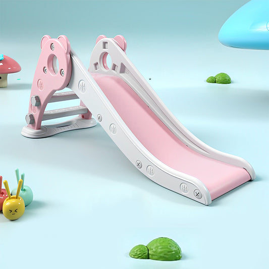 Kid Slide for Toddlers Age 1-3: Indoor/Outdoor Bear Pink Plastic Playground Climber Slide