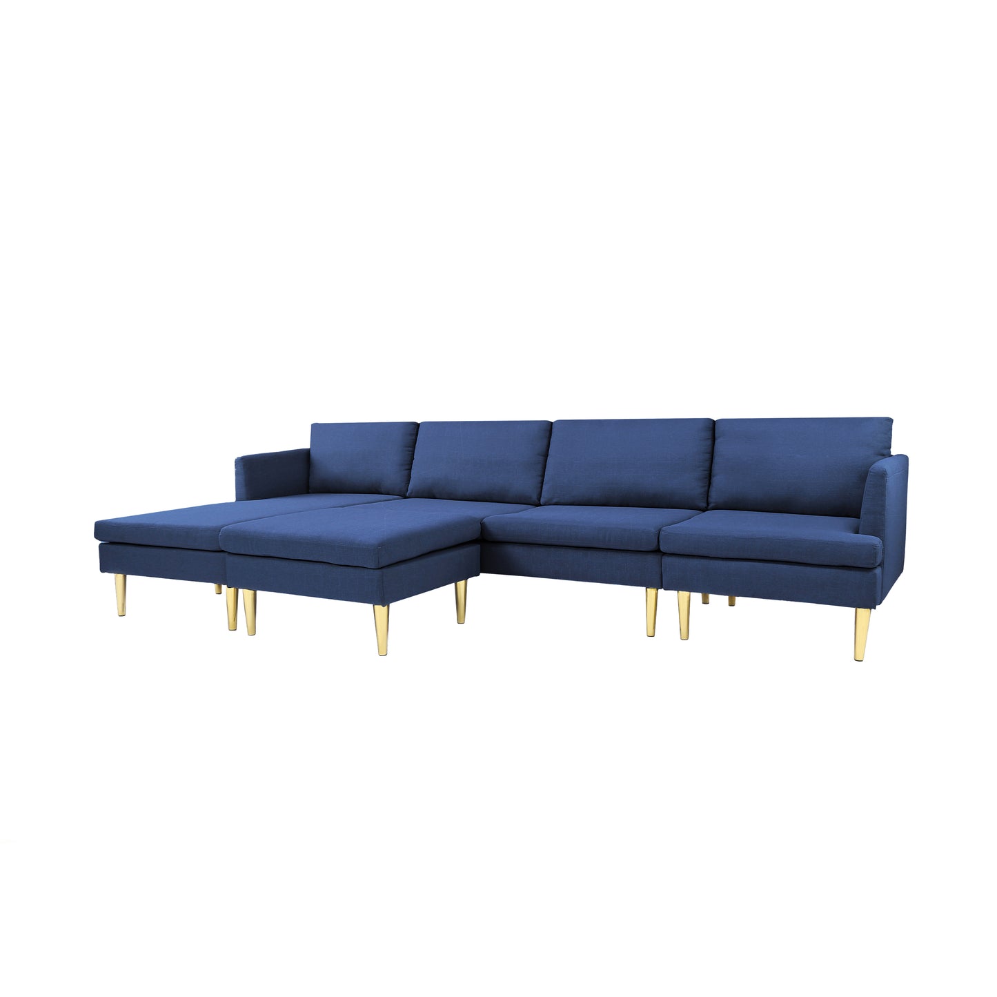 Modern Convertible Sectional Sofa Blue Polyester - Versatile and Stylish Furniture for Your Living Space