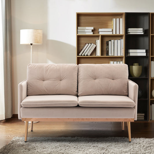 Velvet Sofa with Stainless Feet - Accent Loveseat for Stylish Comfort