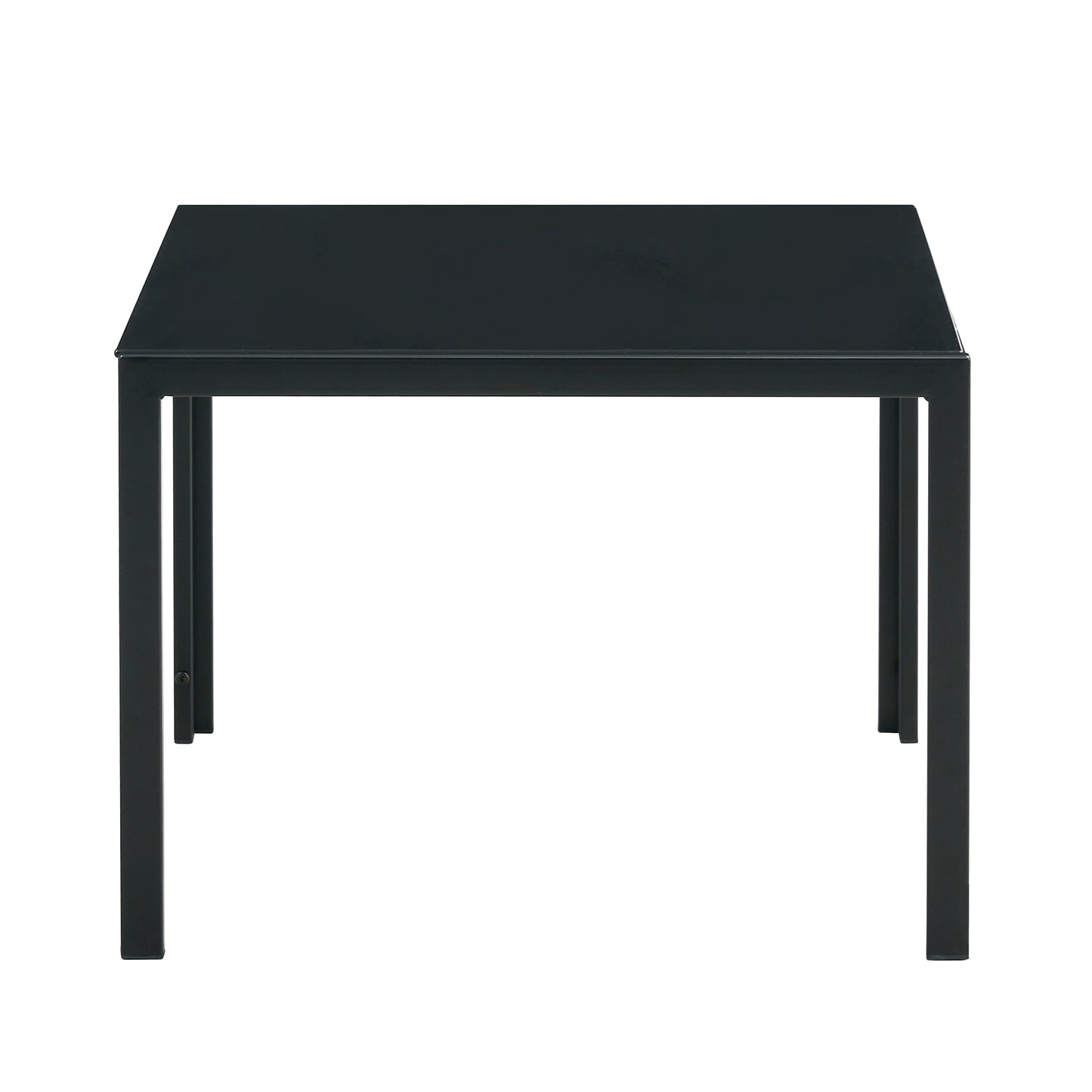 Nesting Coffee Table Set of 2, Square Modern Stacking Table with Tempered Glass Finish, Ideal for Living Room Décor, Black