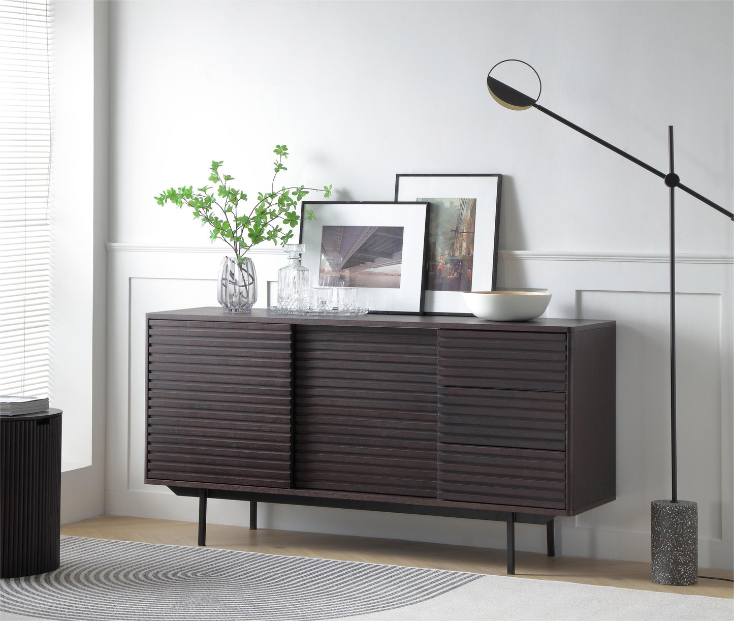 Mid Century Sideboard Buffet Table or TV Stand with Storage for Living Room or Kitchen - Versatile and Stylish Furniture Piece with Ample Space for Organization - Available in Various Colors and Sizes