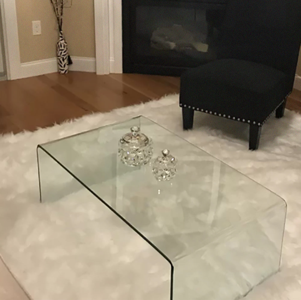 Tempered Clear Glass Coffee Table: Sleek Living Room Accent with Timeless Appeal