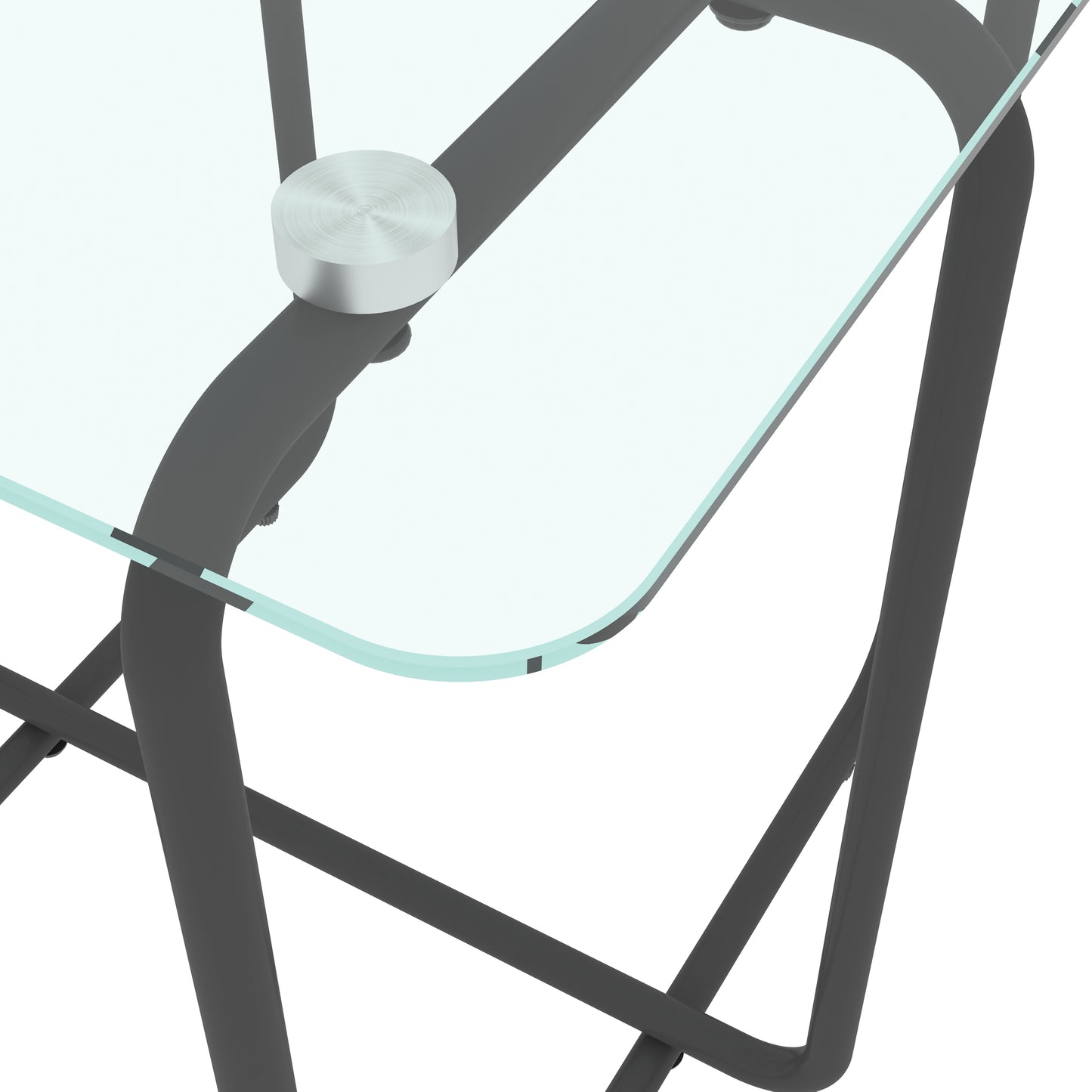 Modern Tempered Glass Coffee Table End Table Side Table for Living Room, Bedroom - Transparent, Sleek Design, Sturdy Construction, Versatile Size