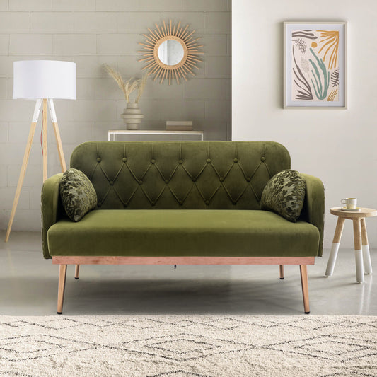 COOLMORE Velvet Sofa: Accent Loveseat with Metal Feet - Stylish, Comfortable, and Durable Upholstered Furniture for Your Home Decor