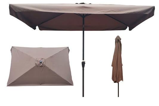 10 x 6.5ft Rectangular Patio Umbrella - Outdoor Market Umbrella with Crank and Push Button Tilt for Garden Swimming Pool Market - Stylish and Functional - Various Colors and Sizes Available