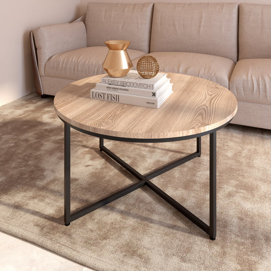 Modern Round Metal Coffee Table - Sleek Design, Sturdy Construction, Available in Various Sizes and Colors