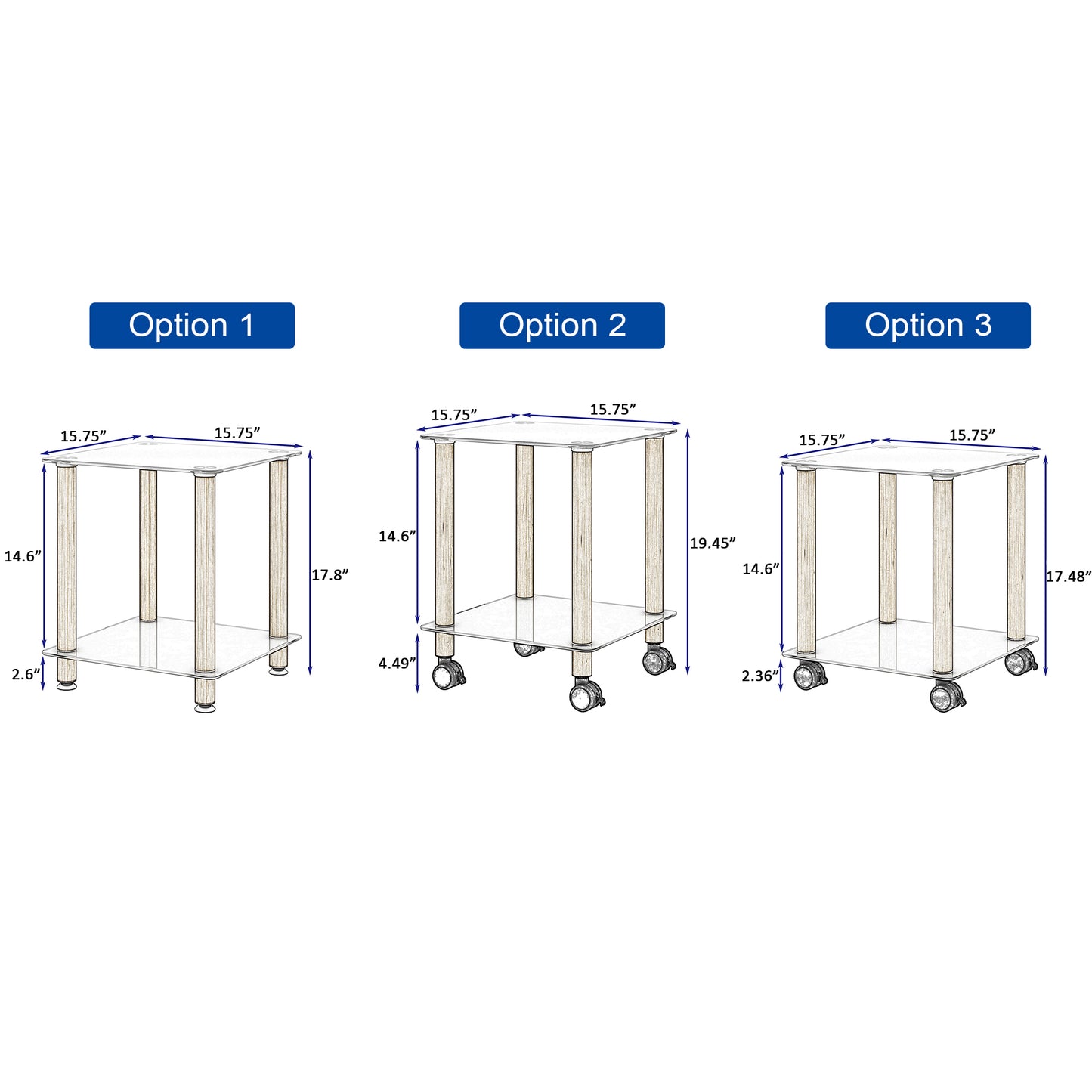 1-Piece White+Oak Side Table, 2-Tier Space End Table, Modern Night Stand | Sofa Table with Storage Shelf - Stylish, Functional, and Versatile Furniture for Living Room, Bedroom, or Office - Compact Size, Sleek Design, White and Oak Finish