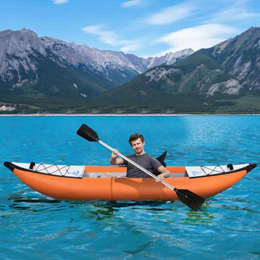 Inflatable Kayak Set: Portable Recreational Touring Kayak with Paddle, Air Pump, Foldable Design, Ideal for Fishing & Touring, 1 Person, Various Sizes & Colors