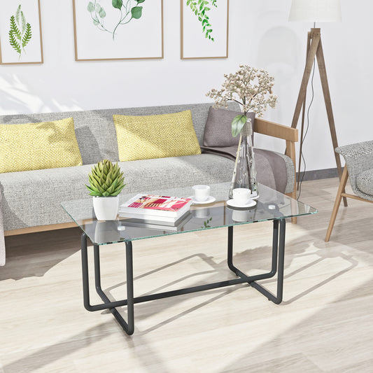 Modern Tempered Glass Tea Table Coffee Table for Living Room, Transparent - Stylish, Sturdy, and Spacious Design in Various Colors and Sizes