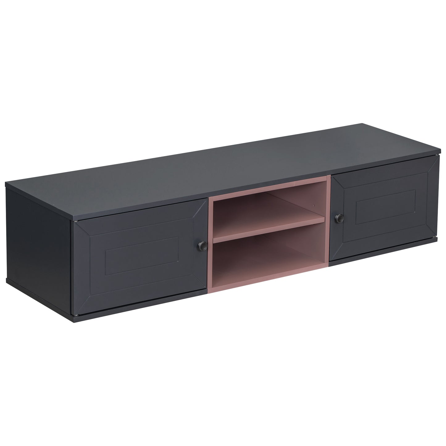 Wall Mounted 60" Floating TV Stand with Ample Storage, Adjustable Shelves, Magnetic Cabinet Door, Cable Management - Multiple Colors & Sizes