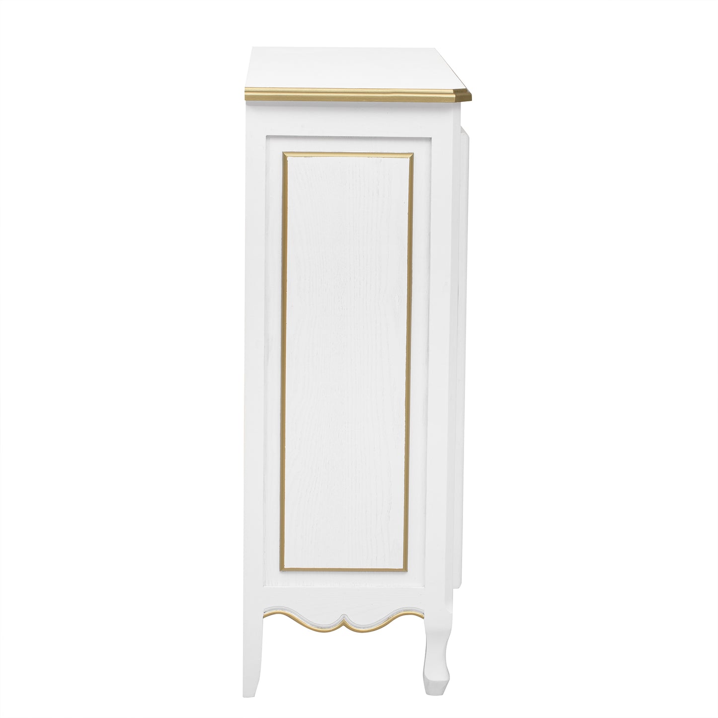 Accent Storage Cabinet with 2 Doors, Hand Drawn, Solid Wood Legs, Suitable for Living Room, Study, Entryway - Pure, Spacious & Stylish